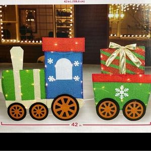 NIB Light Up 42” Choo choo Colorful Train With Presents Yard Decor